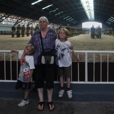 Admiring the Terracotta Warriors