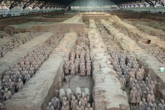 Admiring the Terracotta Warriors