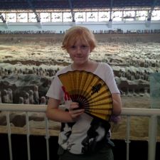 Admiring the Terracotta Warriors